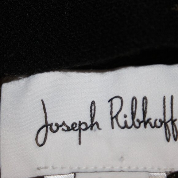 Joseph Ribkoff Top Sz XL Black Olive Green Faux Leather Trim Viscose Rayon Top - Picture 6 of 11